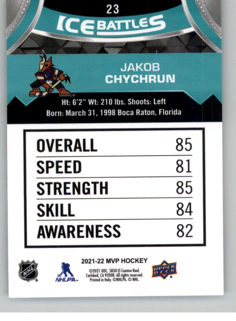 2021-22 Upper Deck MVP ICE BATTLES NHL Hockey Trading Cards Pick From List - Bild 46 von 500