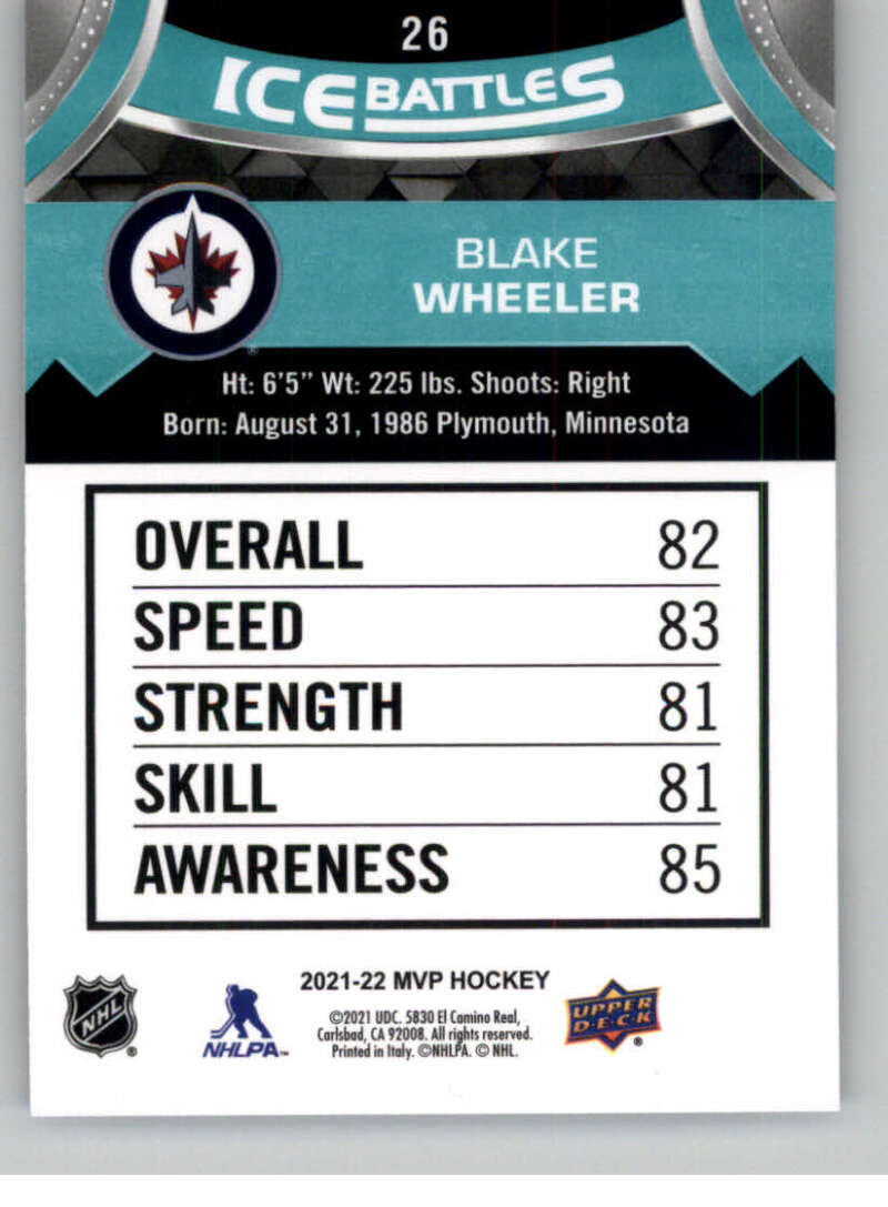 2021-22 Upper Deck MVP ICE BATTLES NHL Hockey Trading Cards Pick From List - Bild 52 von 500