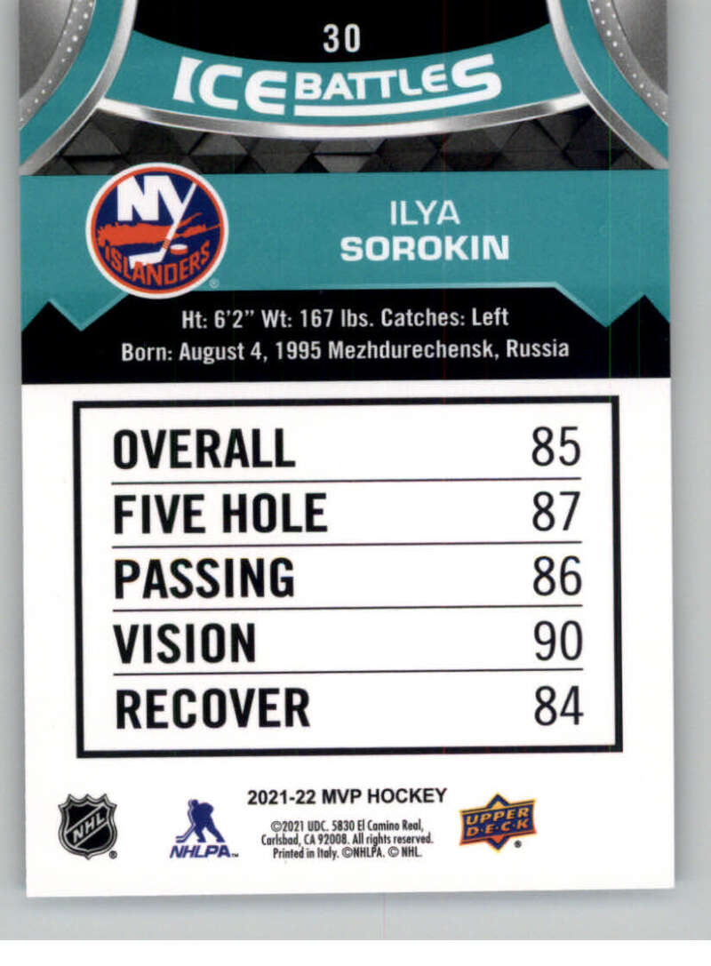 2021-22 Upper Deck MVP ICE BATTLES NHL Hockey Trading Cards Pick From List - Bild 60 von 500