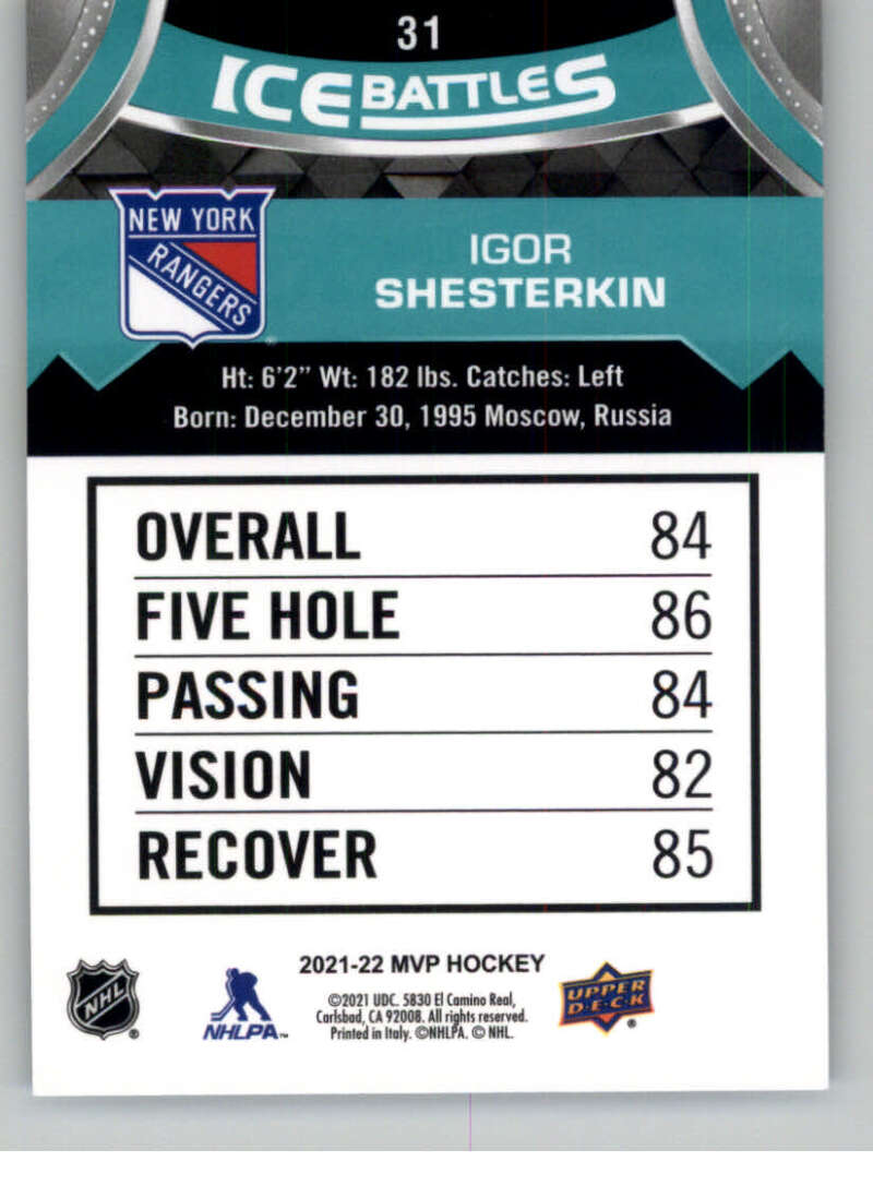 2021-22 Upper Deck MVP ICE BATTLES NHL Hockey Trading Cards Pick From List - Bild 62 von 500