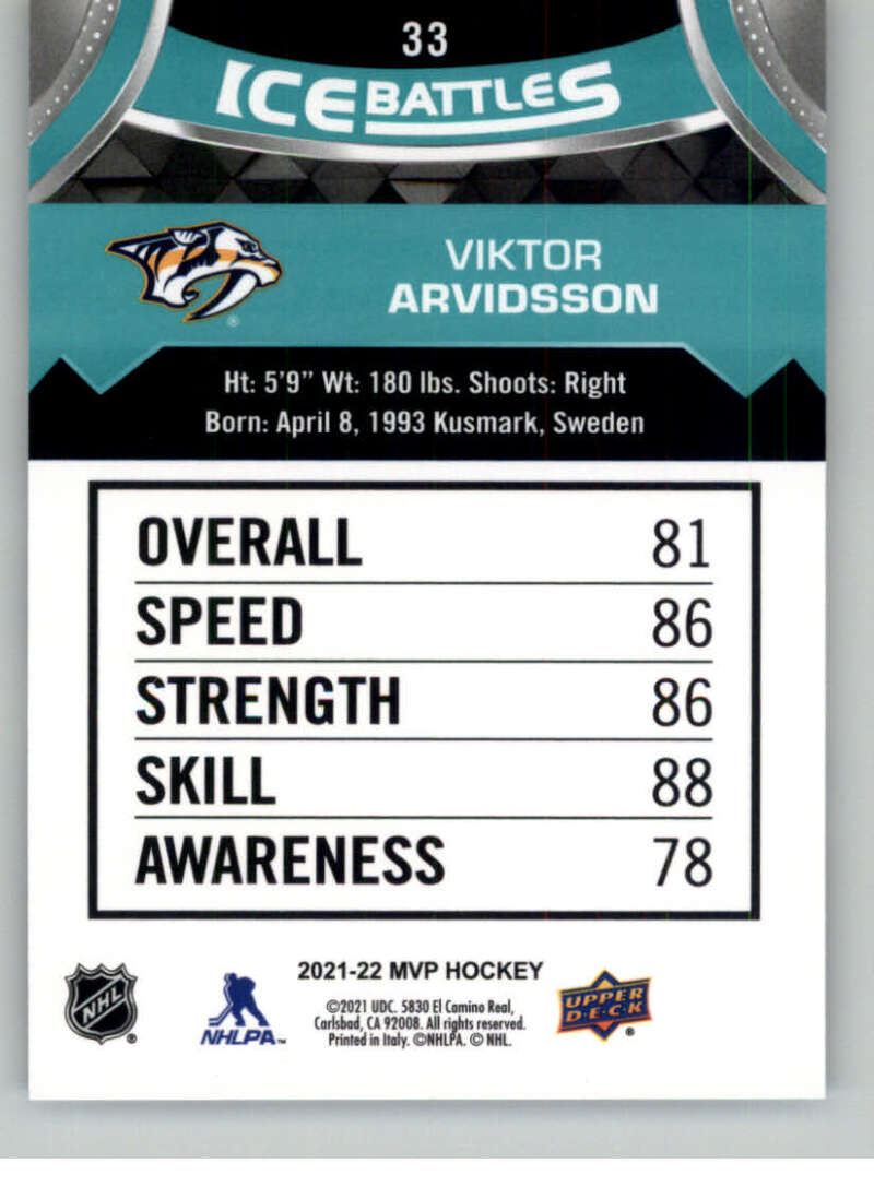 2021-22 Upper Deck MVP ICE BATTLES NHL Hockey Trading Cards Pick From List - Bild 66 von 500