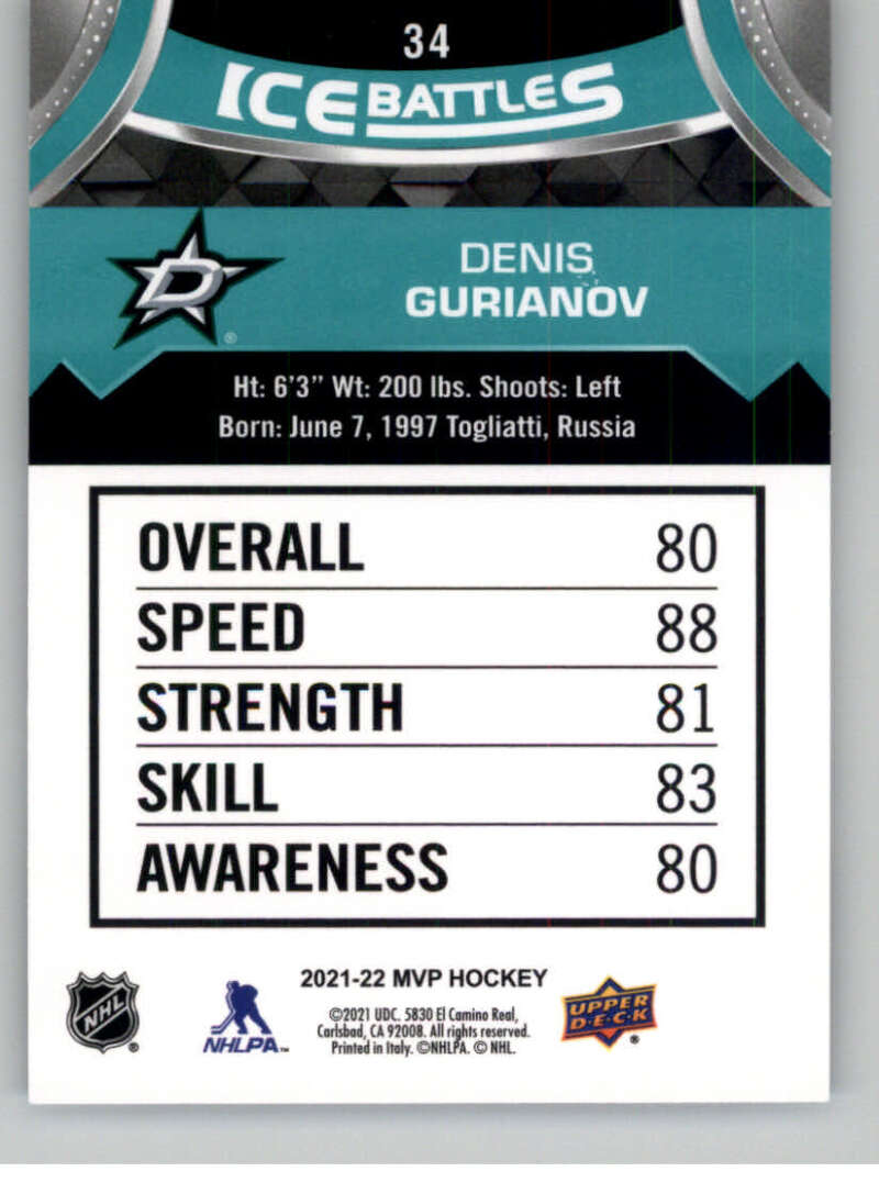 2021-22 Upper Deck MVP ICE BATTLES NHL Hockey Trading Cards Pick From List - Bild 68 von 500