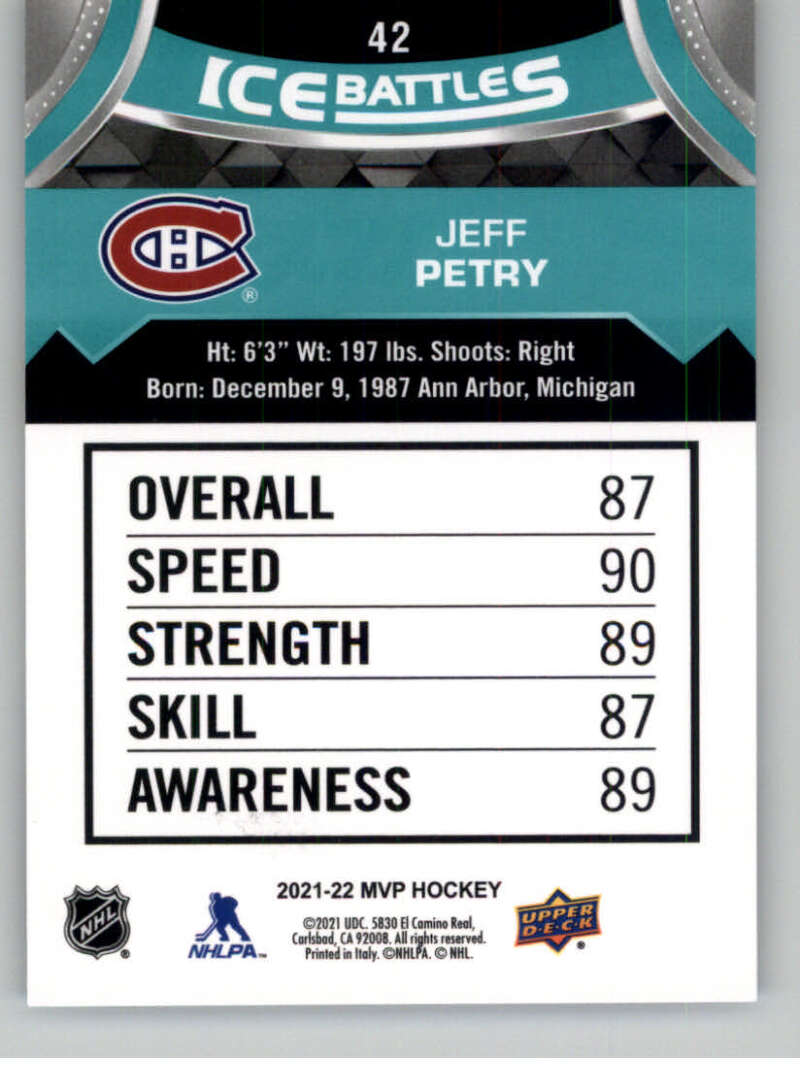 2021-22 Upper Deck MVP ICE BATTLES NHL Hockey Trading Cards Pick From List - Bild 84 von 500