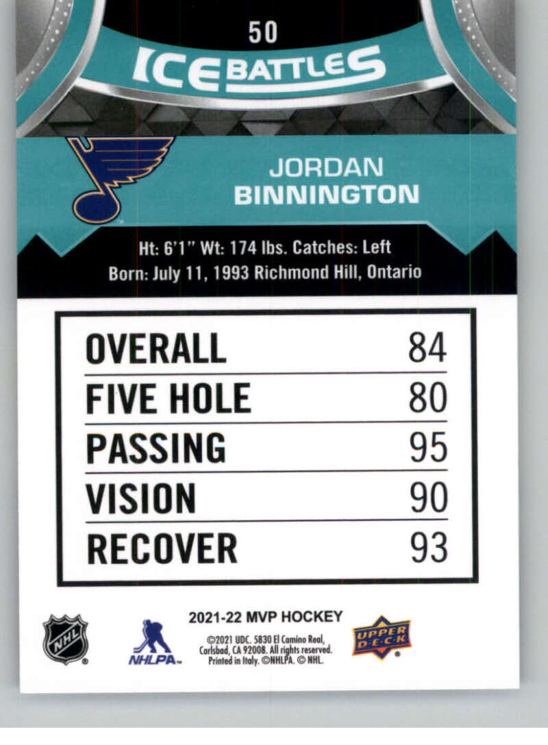 2021-22 Upper Deck MVP ICE BATTLES NHL Hockey Trading Cards Pick From List - Bild 100 von 500