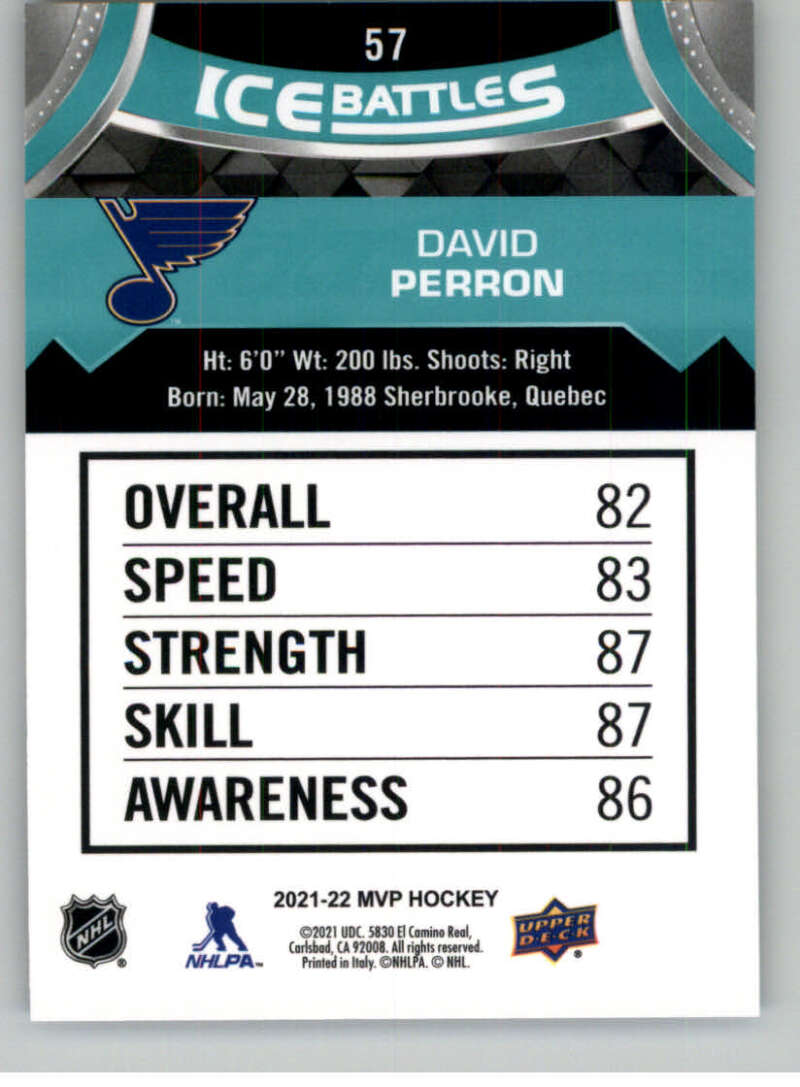 2021-22 Upper Deck MVP ICE BATTLES NHL Hockey Trading Cards Pick From List - Bild 114 von 500