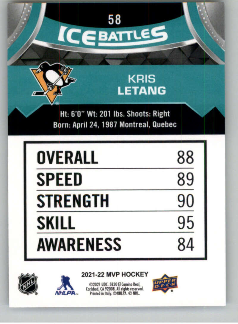 2021-22 Upper Deck MVP ICE BATTLES NHL Hockey Trading Cards Pick From List - Bild 116 von 500