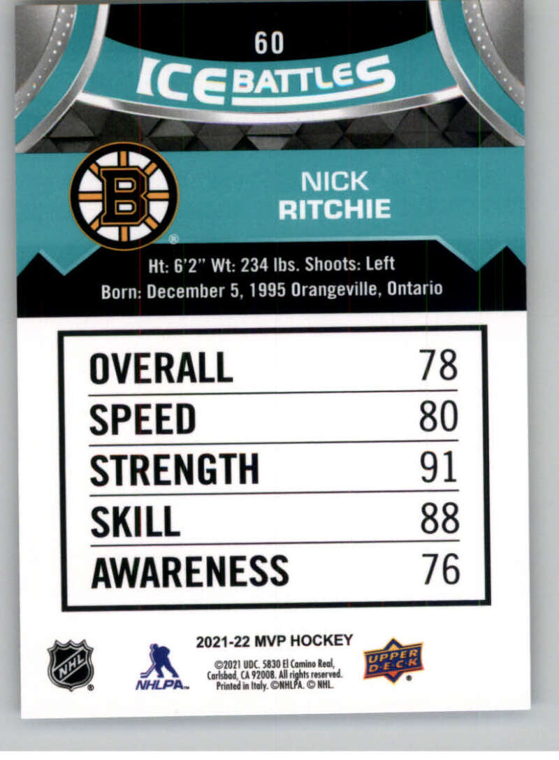 2021-22 Upper Deck MVP ICE BATTLES NHL Hockey Trading Cards Pick From List - Bild 120 von 500