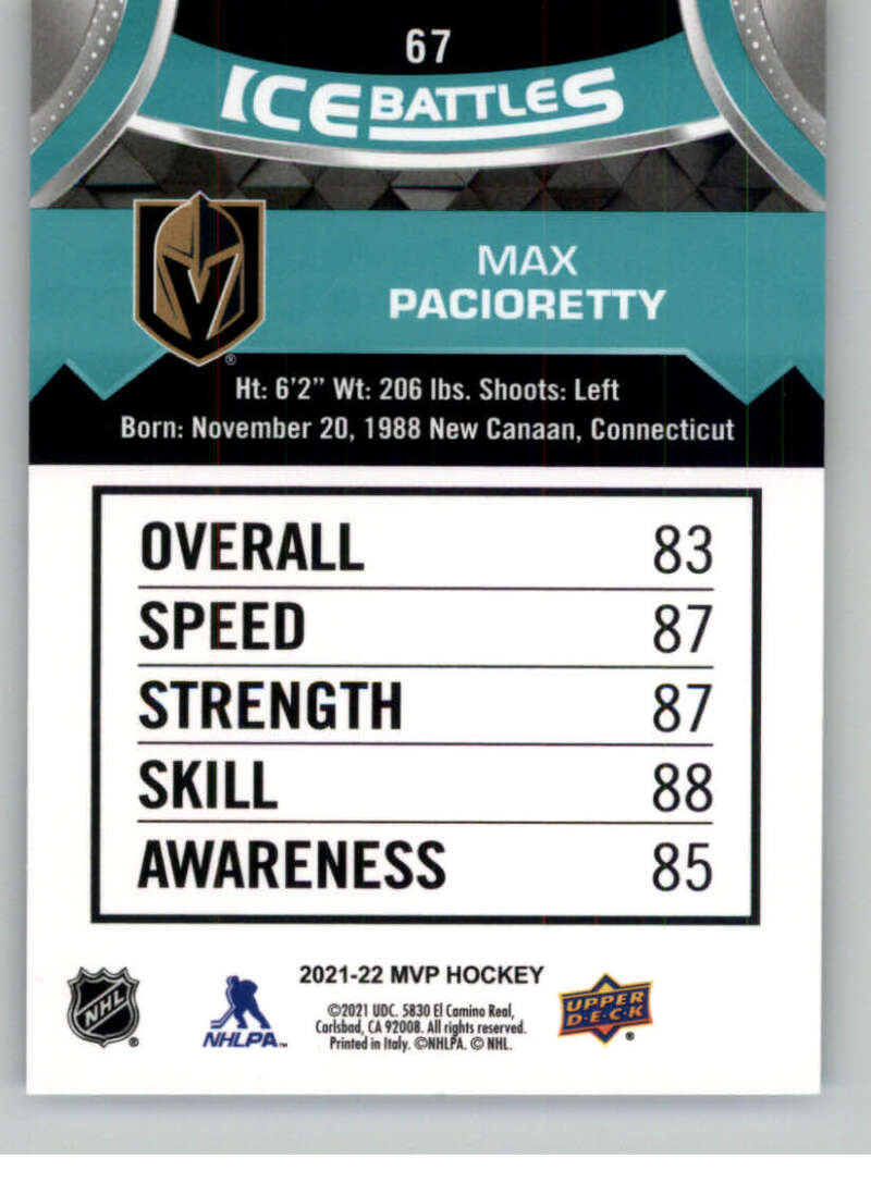 2021-22 Upper Deck MVP ICE BATTLES NHL Hockey Trading Cards Pick From List - Bild 134 von 500