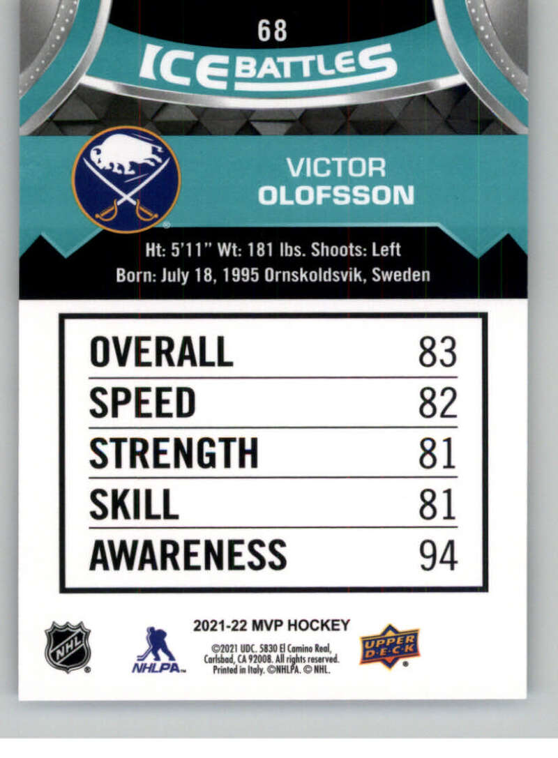 2021-22 Upper Deck MVP ICE BATTLES NHL Hockey Trading Cards Pick From List - Bild 136 von 500