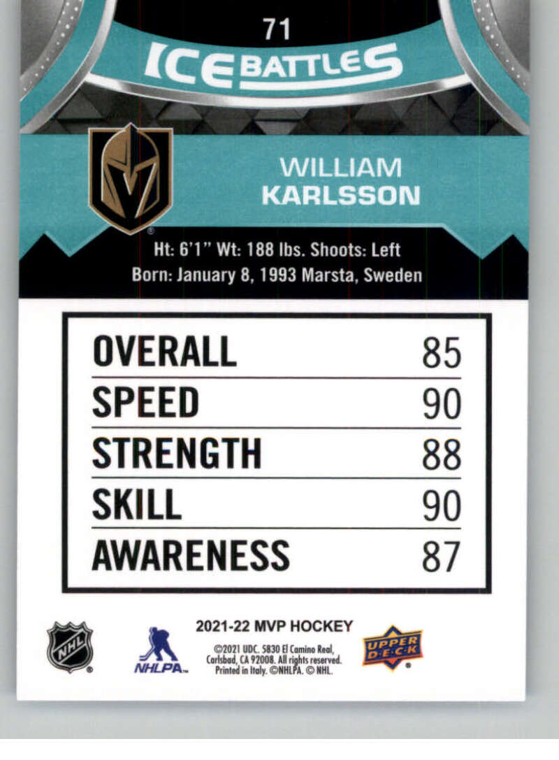 2021-22 Upper Deck MVP ICE BATTLES NHL Hockey Trading Cards Pick From List - Bild 142 von 500