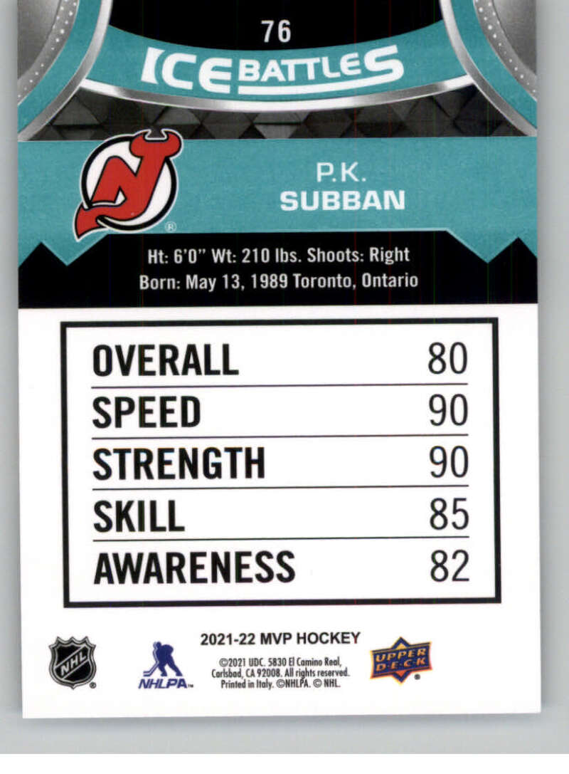 2021-22 Upper Deck MVP ICE BATTLES NHL Hockey Trading Cards Pick From List - Bild 152 von 500