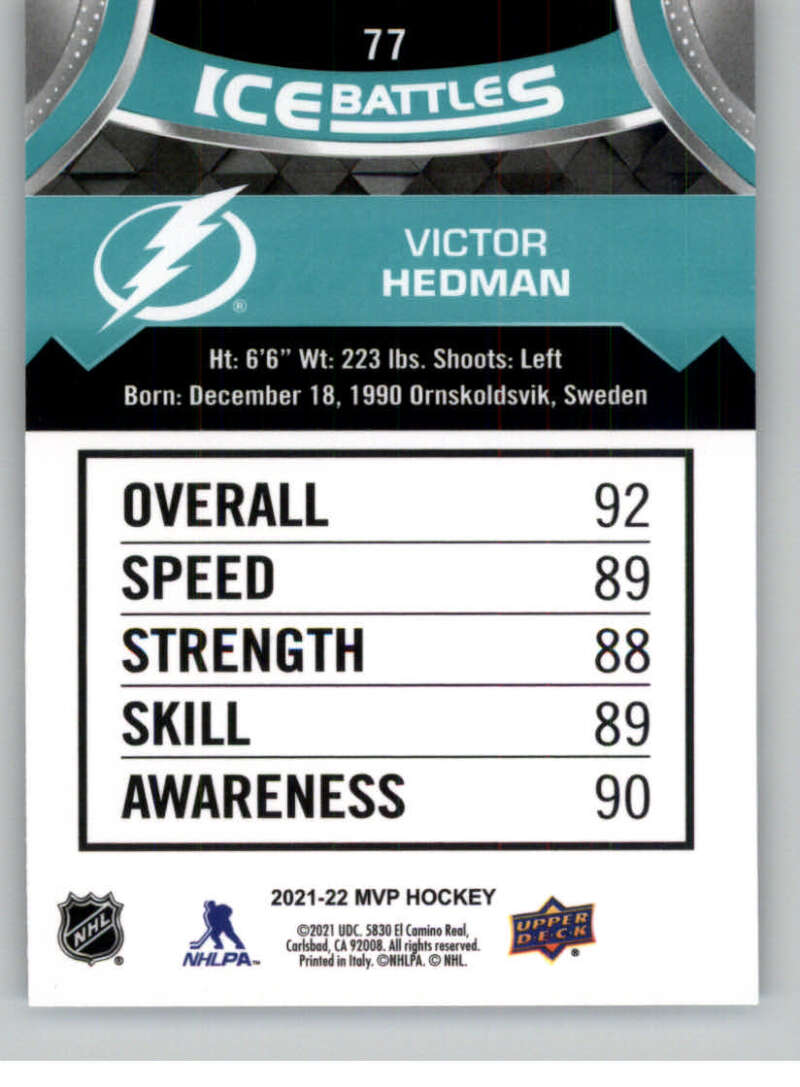 2021-22 Upper Deck MVP ICE BATTLES NHL Hockey Trading Cards Pick From List - Bild 154 von 500