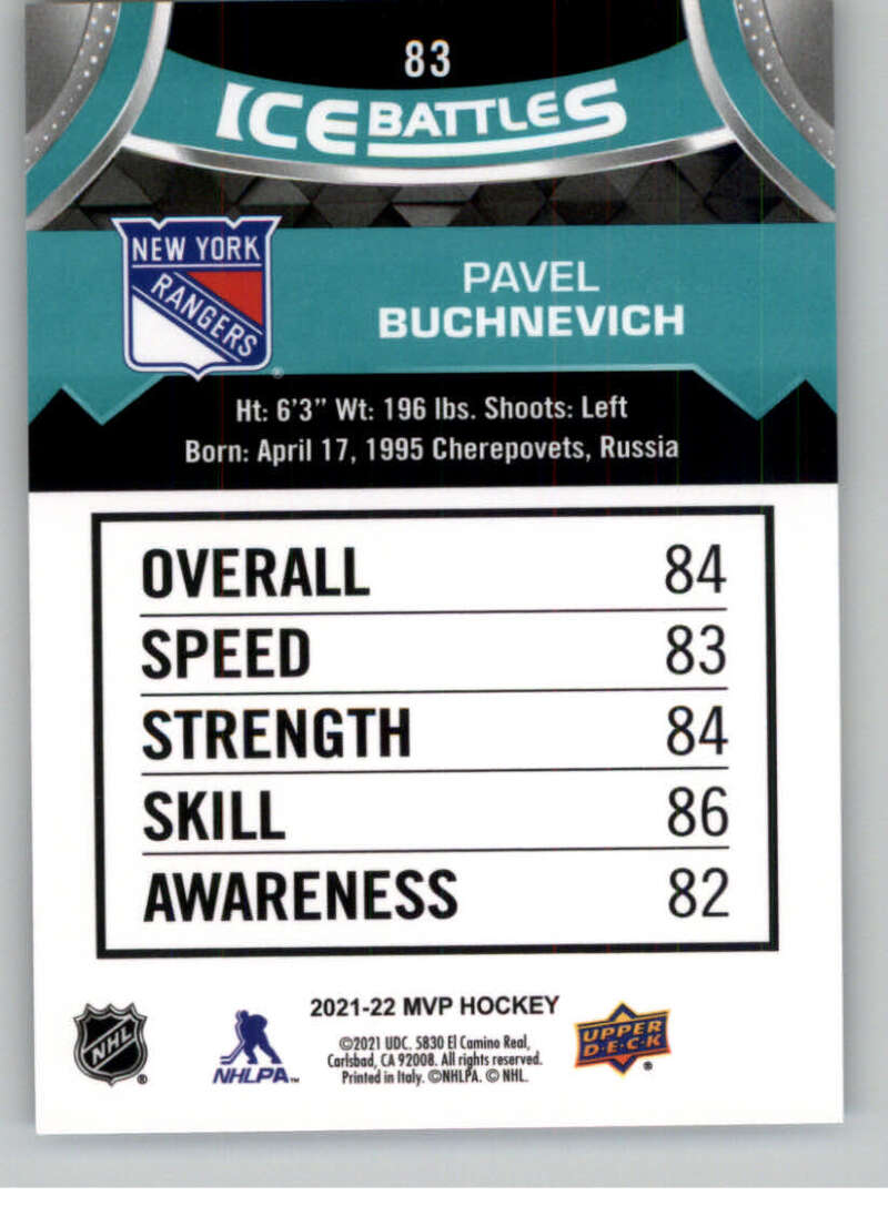 2021-22 Upper Deck MVP ICE BATTLES NHL Hockey Trading Cards Pick From List - Bild 166 von 500
