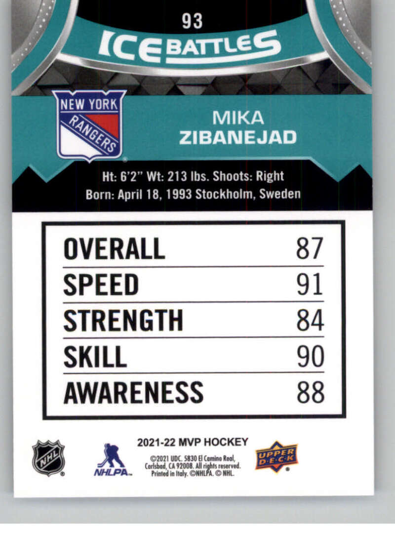 2021-22 Upper Deck MVP ICE BATTLES NHL Hockey Trading Cards Pick From List - Bild 186 von 500