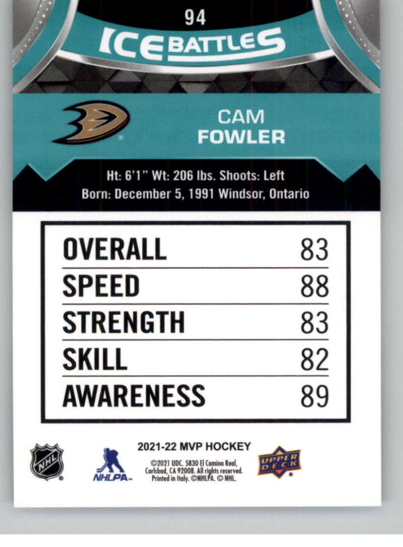 2021-22 Upper Deck MVP ICE BATTLES NHL Hockey Trading Cards Pick From List - Bild 188 von 500