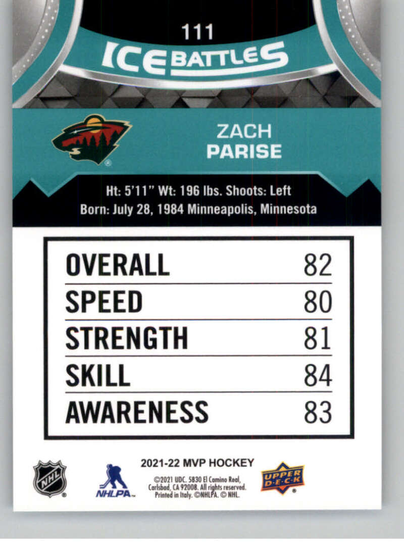 2021-22 Upper Deck MVP ICE BATTLES NHL Hockey Trading Cards Pick From List - Bild 222 von 500