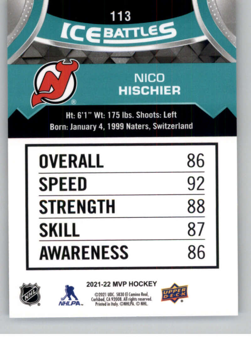 2021-22 Upper Deck MVP ICE BATTLES NHL Hockey Trading Cards Pick From List - Bild 226 von 500