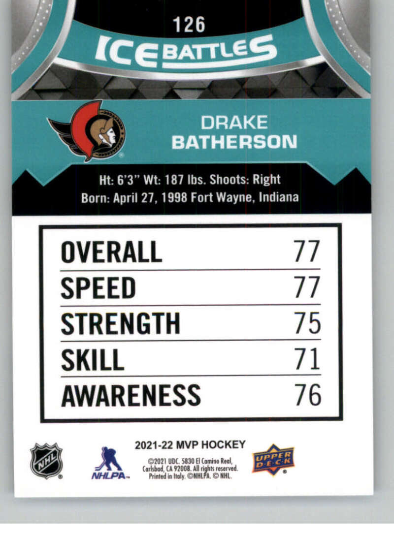 2021-22 Upper Deck MVP ICE BATTLES NHL Hockey Trading Cards Pick From List - Bild 252 von 500