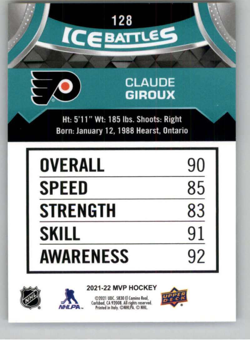 2021-22 Upper Deck MVP ICE BATTLES NHL Hockey Trading Cards Pick From List - Bild 256 von 500