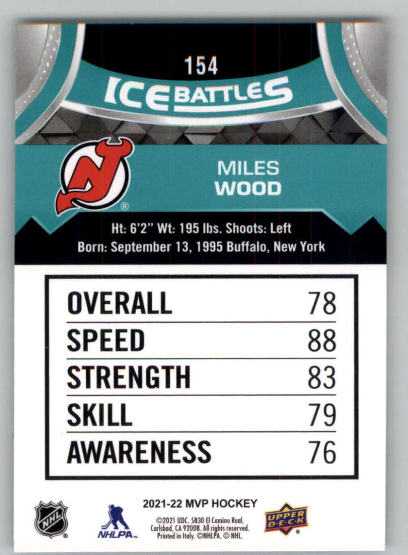 2021-22 Upper Deck MVP ICE BATTLES NHL Hockey Trading Cards Pick From List - Bild 308 von 500