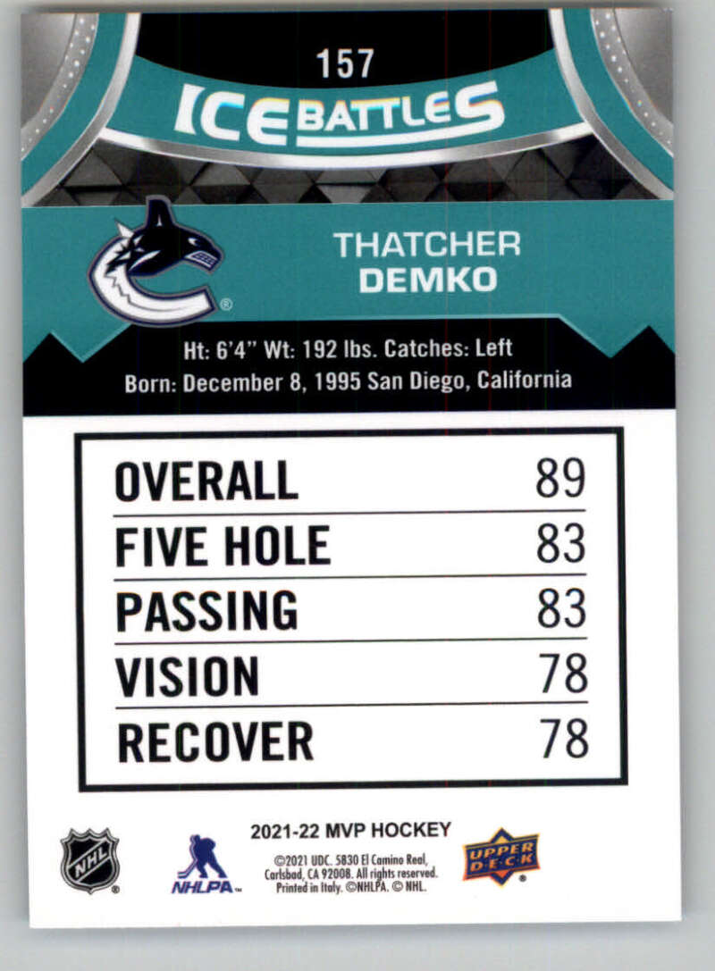 2021-22 Upper Deck MVP ICE BATTLES NHL Hockey Trading Cards Pick From List - Bild 314 von 500