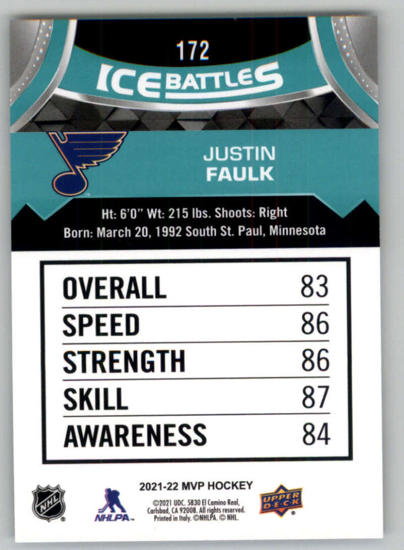 2021-22 Upper Deck MVP ICE BATTLES NHL Hockey Trading Cards Pick From List - Bild 344 von 500