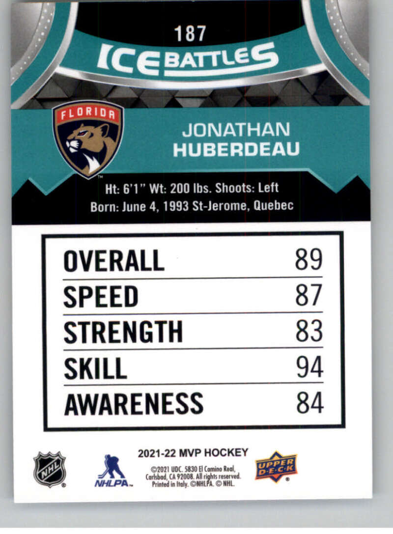 2021-22 Upper Deck MVP ICE BATTLES NHL Hockey Trading Cards Pick From List - Bild 374 von 500