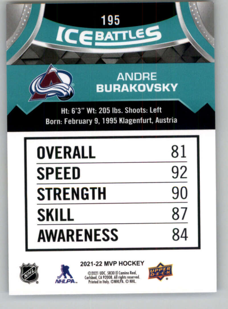 2021-22 Upper Deck MVP ICE BATTLES NHL Hockey Trading Cards Pick From List - Bild 390 von 500