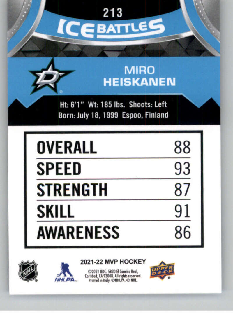 2021-22 Upper Deck MVP ICE BATTLES NHL Hockey Trading Cards Pick From List - Bild 426 von 500