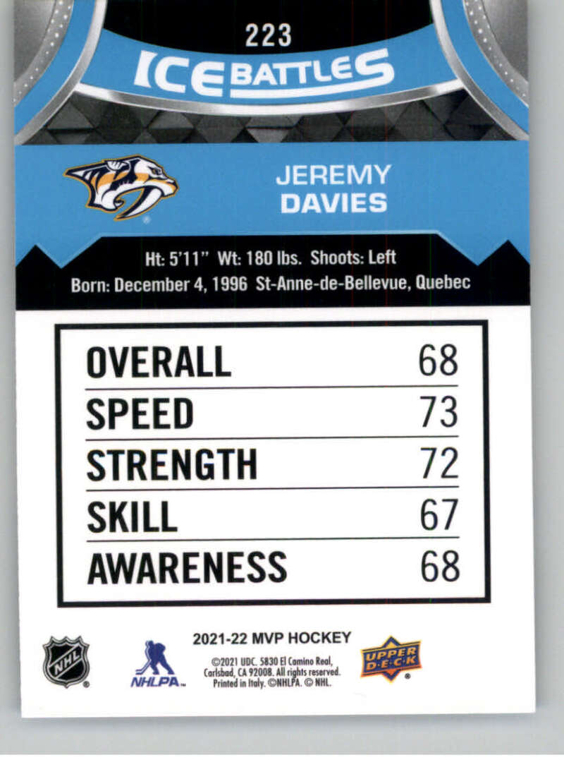 2021-22 Upper Deck MVP ICE BATTLES NHL Hockey Trading Cards Pick From List - Bild 446 von 500