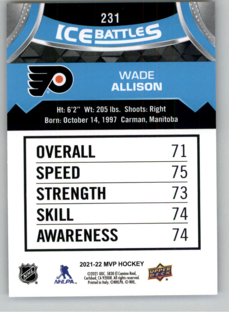 2021-22 Upper Deck MVP ICE BATTLES NHL Hockey Trading Cards Pick From List - Bild 462 von 500