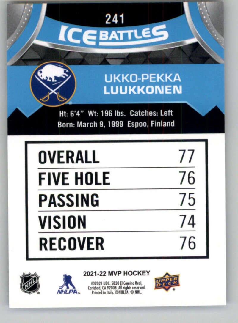 2021-22 Upper Deck MVP ICE BATTLES NHL Hockey Trading Cards Pick From List - Bild 482 von 500