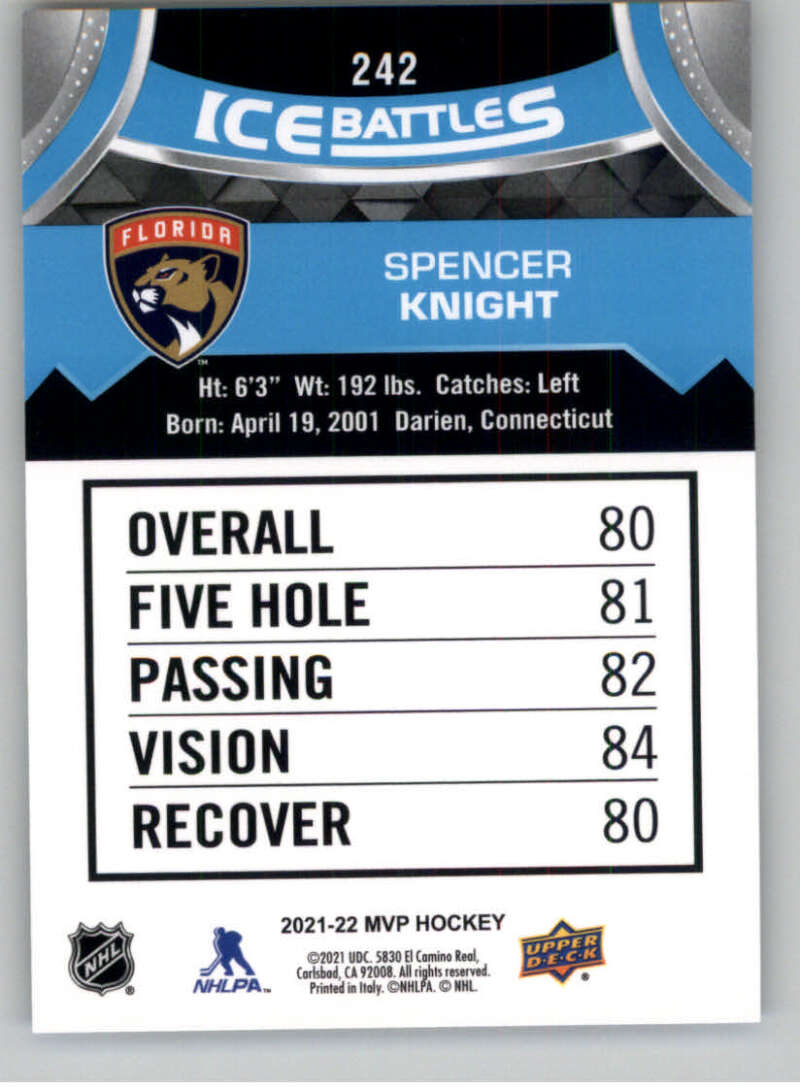 2021-22 Upper Deck MVP ICE BATTLES NHL Hockey Trading Cards Pick From List - Bild 484 von 500