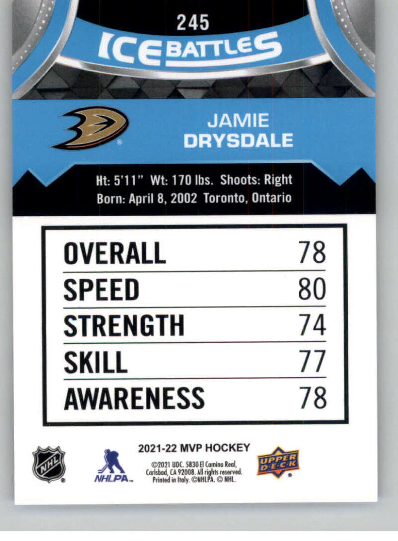 2021-22 Upper Deck MVP ICE BATTLES NHL Hockey Trading Cards Pick From List - Bild 490 von 500