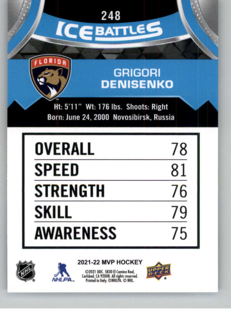 2021-22 Upper Deck MVP ICE BATTLES NHL Hockey Trading Cards Pick From List - Bild 496 von 500