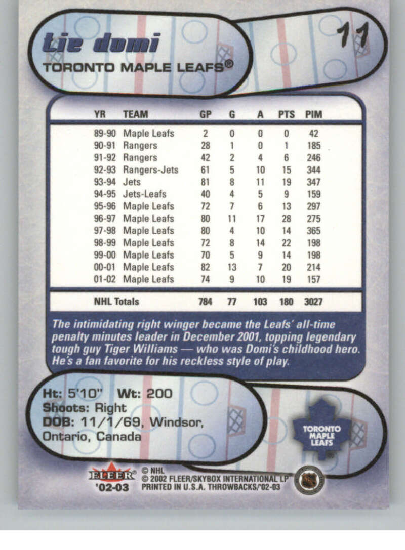 2002-03 Fleer Throwbacks NHL Hockey Cards Pick From List/Complete Your Set - Picture 22 of 184