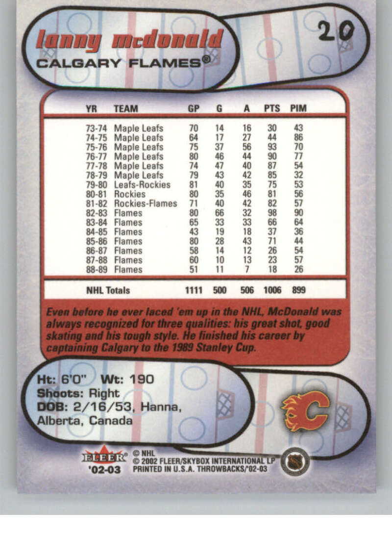 2002-03 Fleer Throwbacks NHL Hockey Cards Pick From List/Complete Your Set - Picture 40 of 184