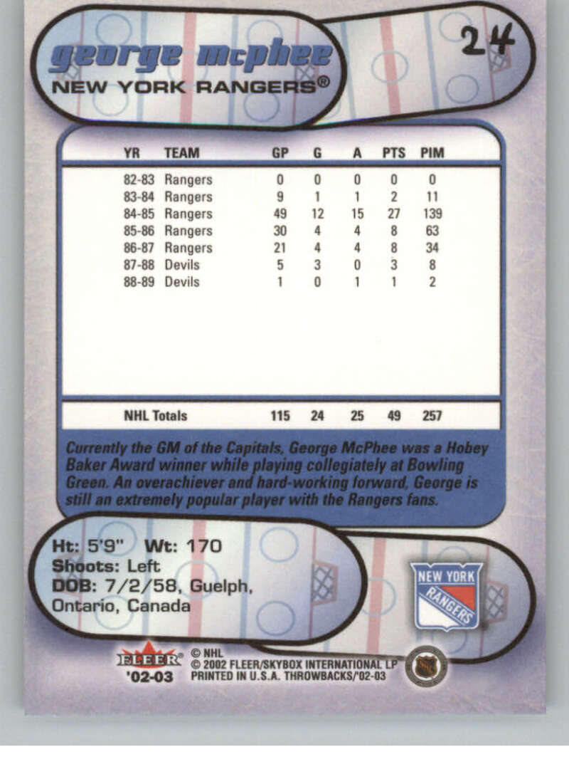 2002-03 Fleer Throwbacks NHL Hockey Cards Pick From List/Complete Your Set - Picture 48 of 184