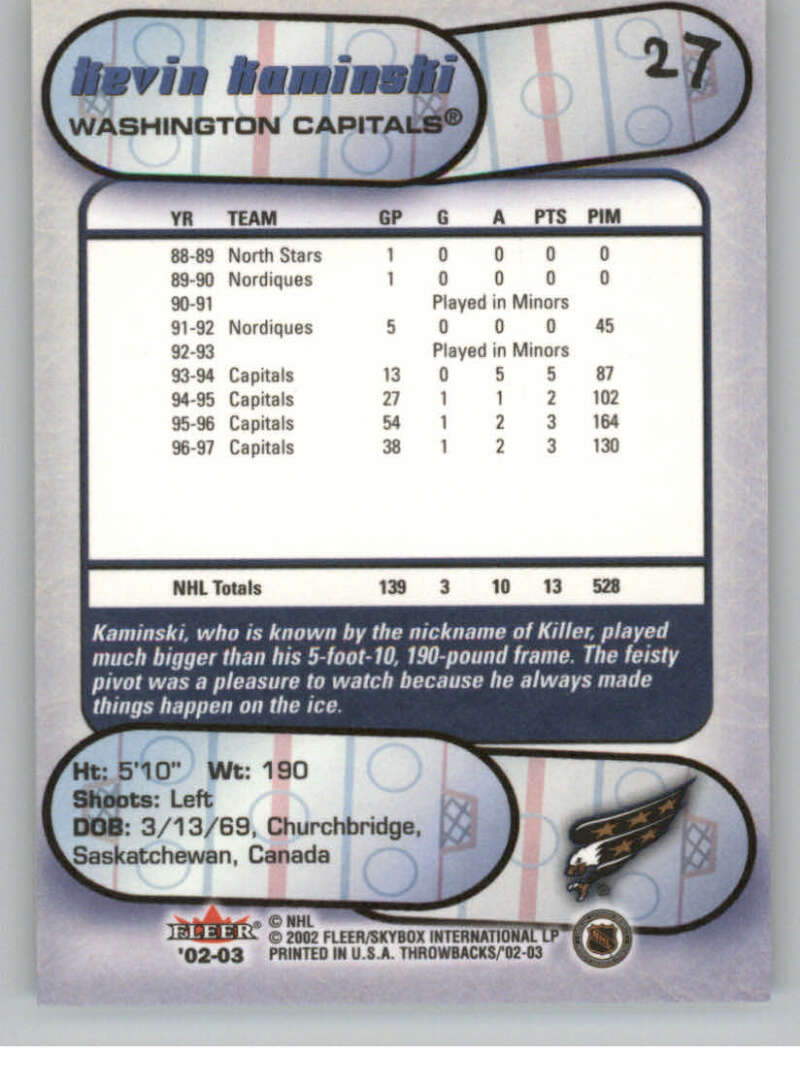 2002-03 Fleer Throwbacks NHL Hockey Cards Pick From List/Complete Your Set - Picture 54 of 184