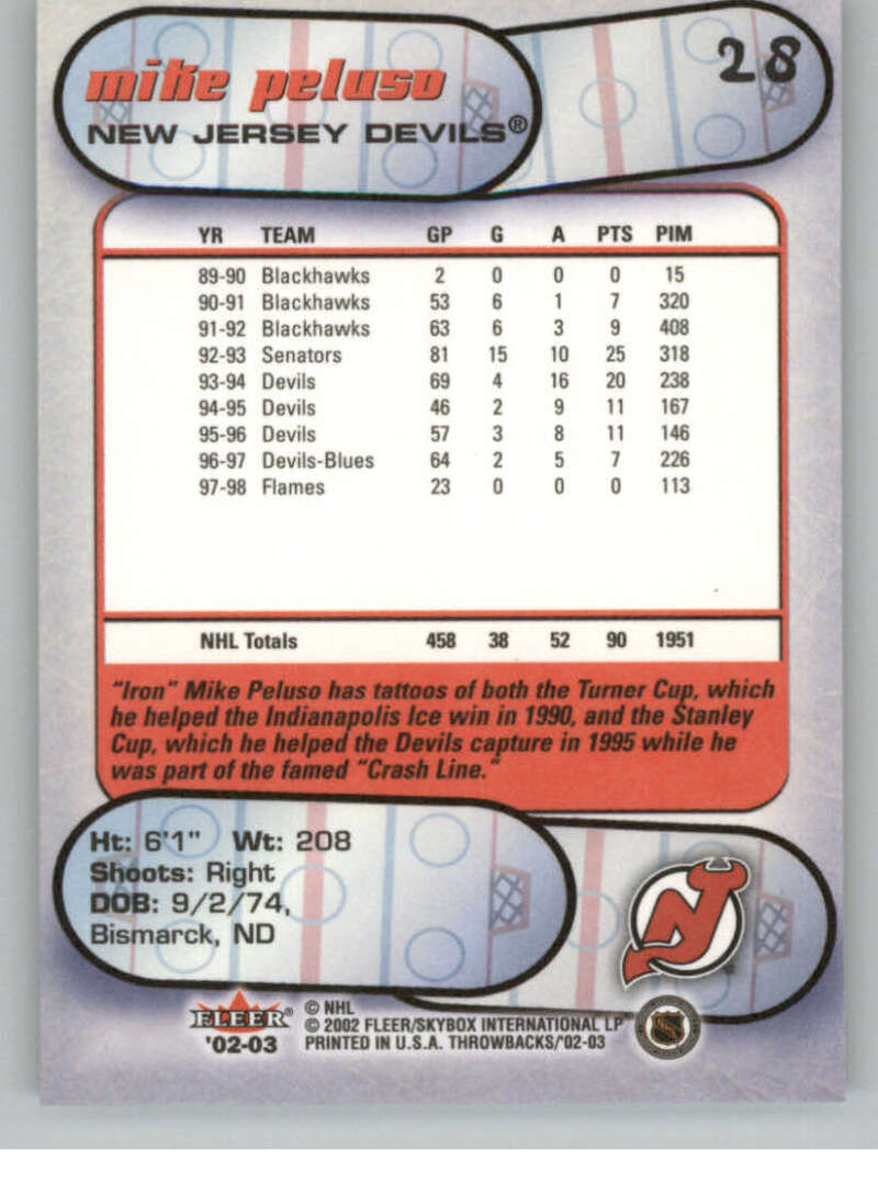 2002-03 Fleer Throwbacks NHL Hockey Cards Pick From List/Complete Your Set - Picture 56 of 184