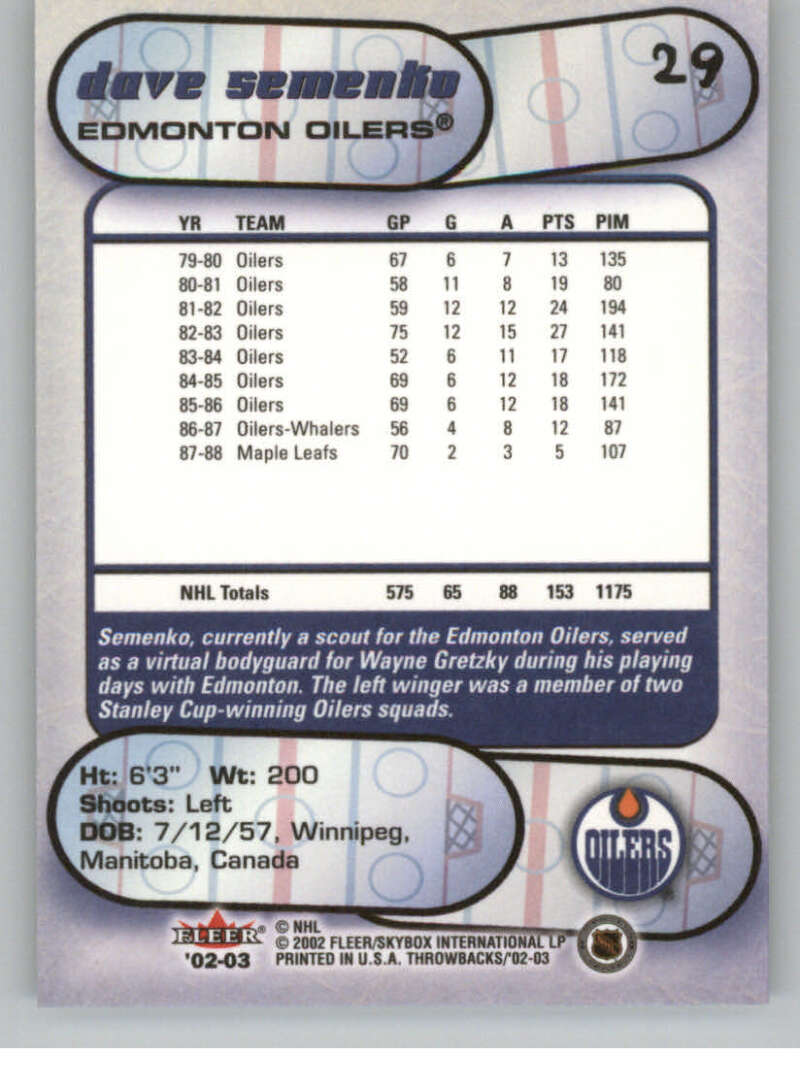 2002-03 Fleer Throwbacks NHL Hockey Cards Pick From List/Complete Your Set - Picture 58 of 184