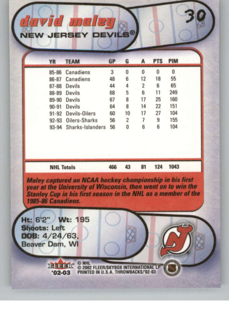 2002-03 Fleer Throwbacks NHL Hockey Cards Pick From List/Complete Your Set - Picture 60 of 184