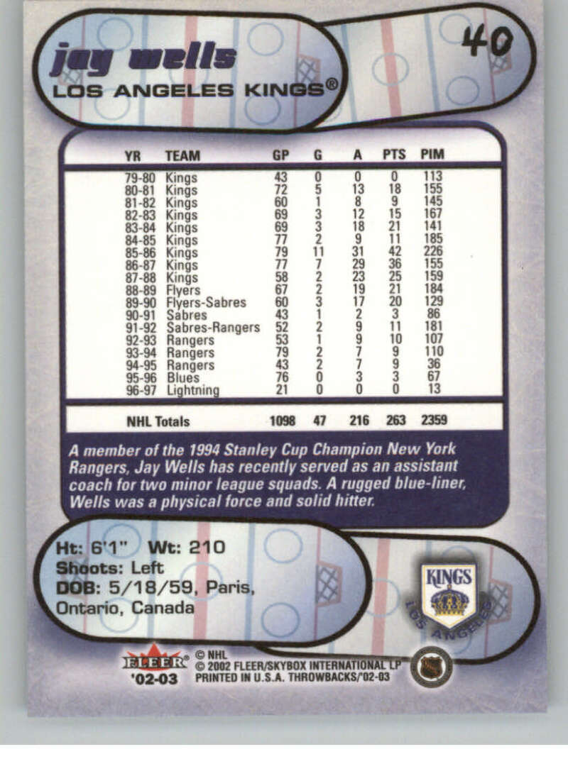 2002-03 Fleer Throwbacks NHL Hockey Cards Pick From List/Complete Your Set - Picture 80 of 184