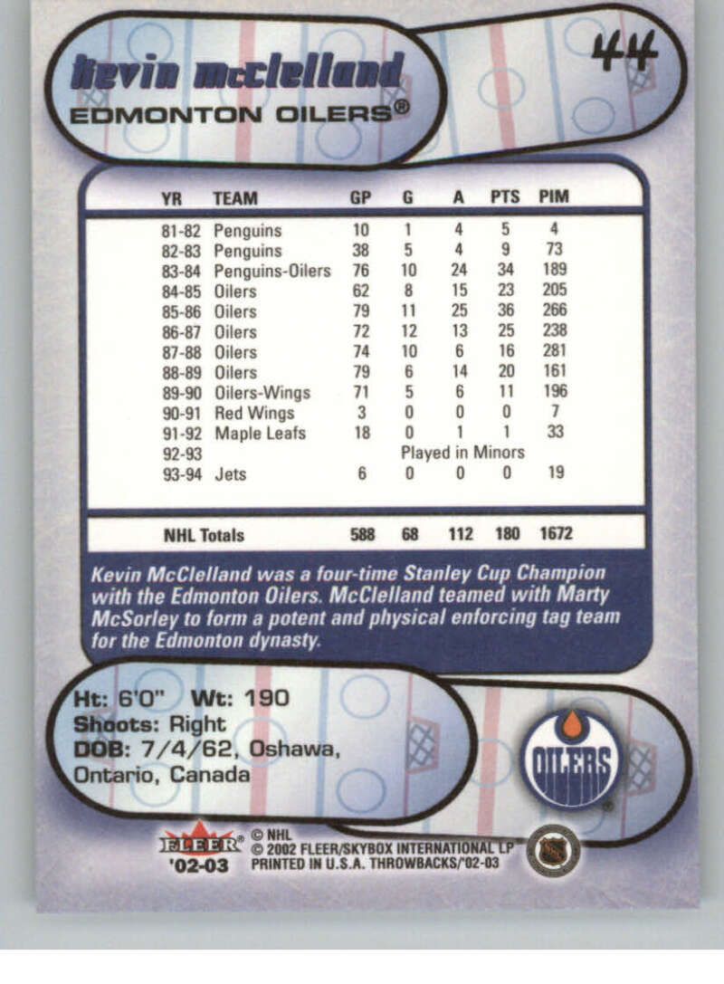 2002-03 Fleer Throwbacks NHL Hockey Cards Pick From List/Complete Your Set - Picture 88 of 184
