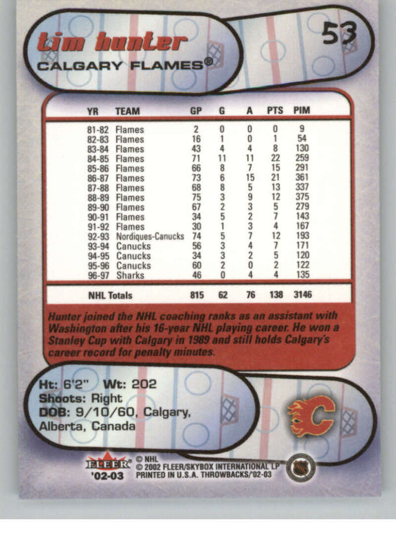 2002-03 Fleer Throwbacks NHL Hockey Cards Pick From List/Complete Your Set - Picture 106 of 184