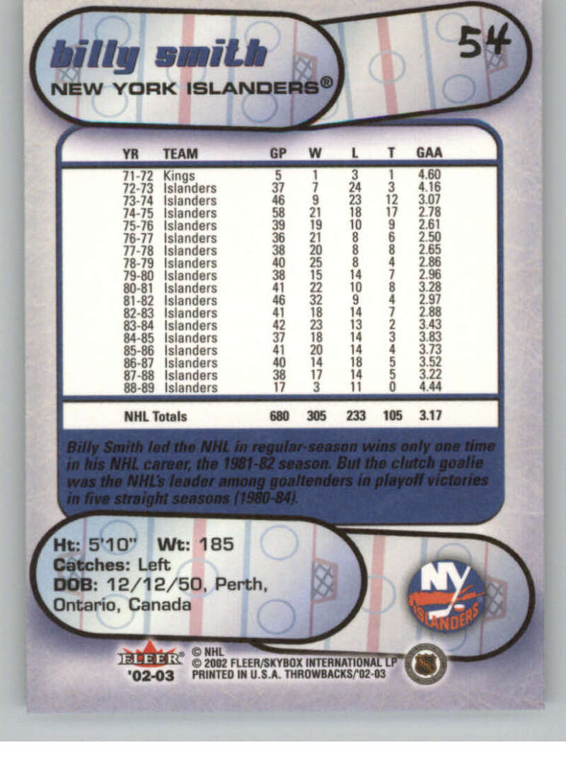 2002-03 Fleer Throwbacks NHL Hockey Cards Pick From List/Complete Your Set - Picture 108 of 184