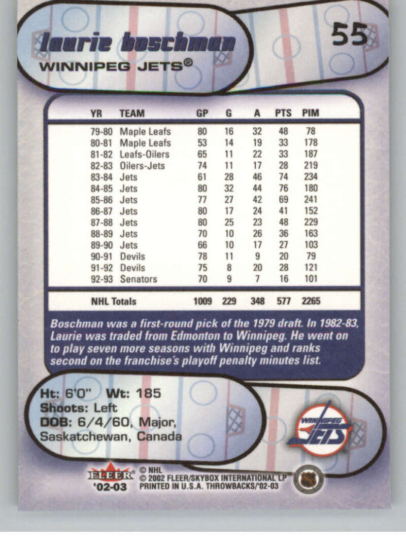 2002-03 Fleer Throwbacks NHL Hockey Cards Pick From List/Complete Your Set - Picture 110 of 184