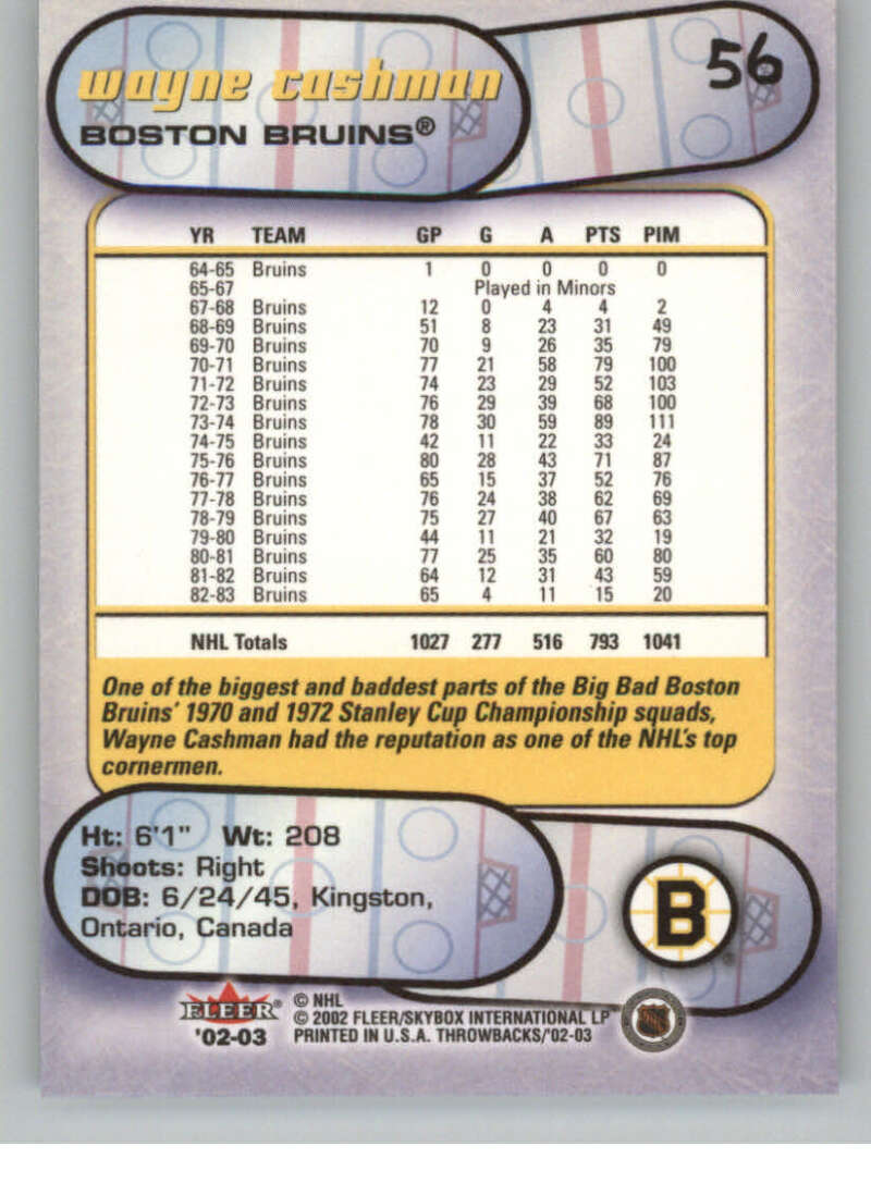 2002-03 Fleer Throwbacks NHL Hockey Cards Pick From List/Complete Your Set - Picture 112 of 184