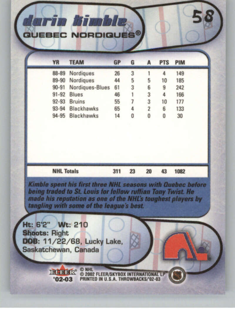 2002-03 Fleer Throwbacks NHL Hockey Cards Pick From List/Complete Your Set - Picture 116 of 184