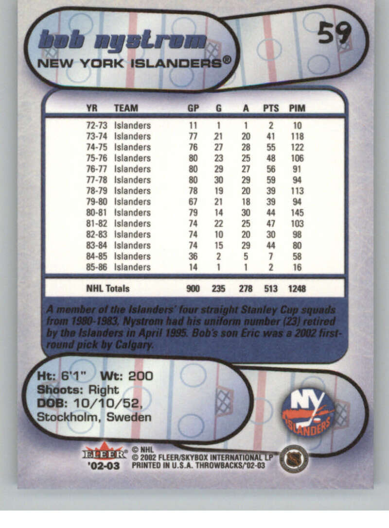 2002-03 Fleer Throwbacks NHL Hockey Cards Pick From List/Complete Your Set - Picture 118 of 184